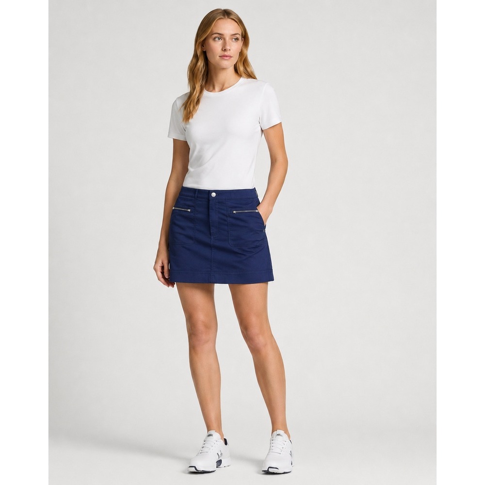 Ralph Lauren Golf‎ Navy Blue Cotton Blend Zipper Pocket Skort Womens Size 6
